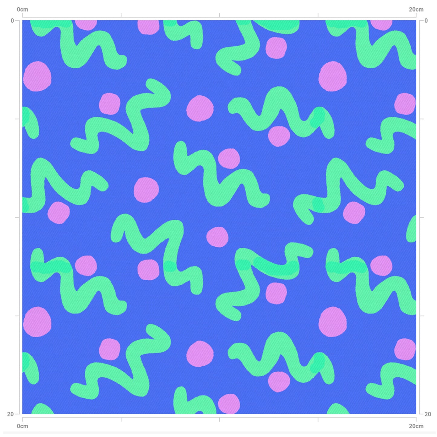 Fabric- Blue Squiggle Print Cotton Drill